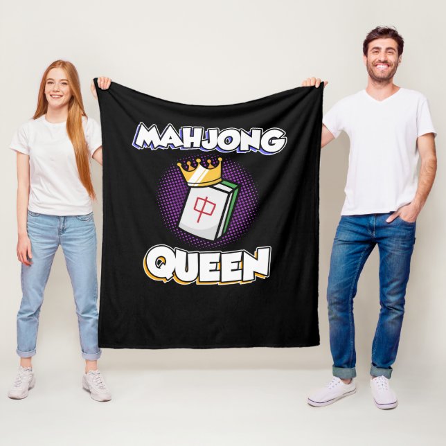 Couverture Polaire Mahjong Queen Jeu Mahjong Joueur Jeux Graphique (En situation)