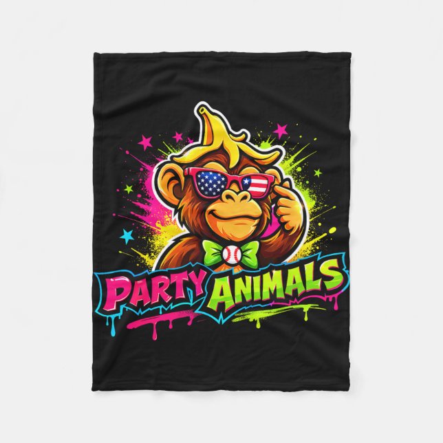 Couverture Polaire Maillot de baseball Party animals  (Devant)