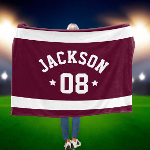 Couverture Polaire Maillot de sport Marron Nom et Numéro
