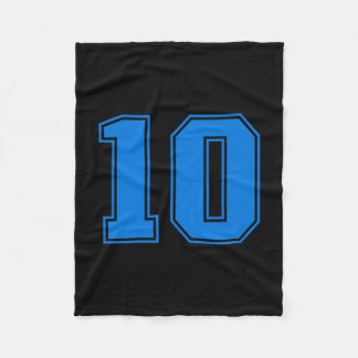Couverture Polaire Maillot d'équipe sportive bleue numéro #10 tri-ble