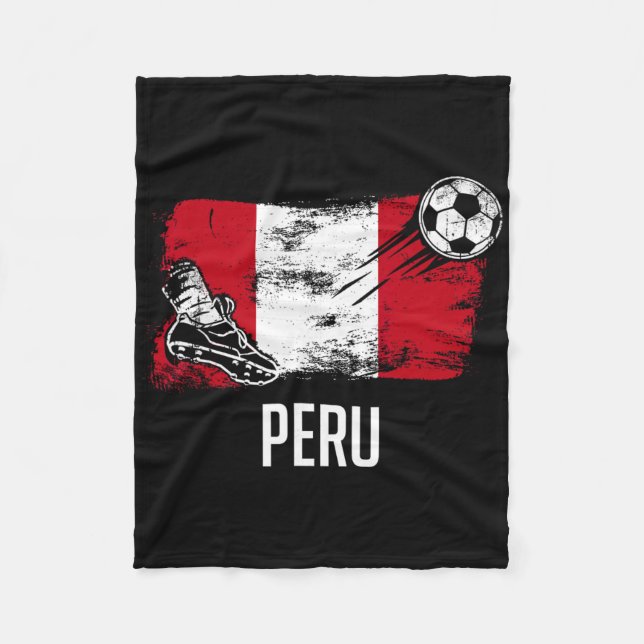 Couverture Polaire Maillot du drapeau du Pérou Équipe de football pér (Devant)