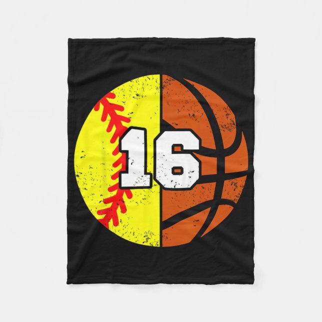 Couverture Polaire Maillot Numéro 16 Softll Sketll Drôle 16e Annivers (Devant)