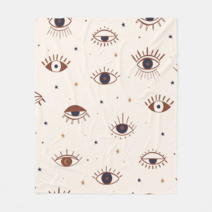 Couverture Polaire Main Tirée Yeux Mystique Motif sans Seamless. Evil