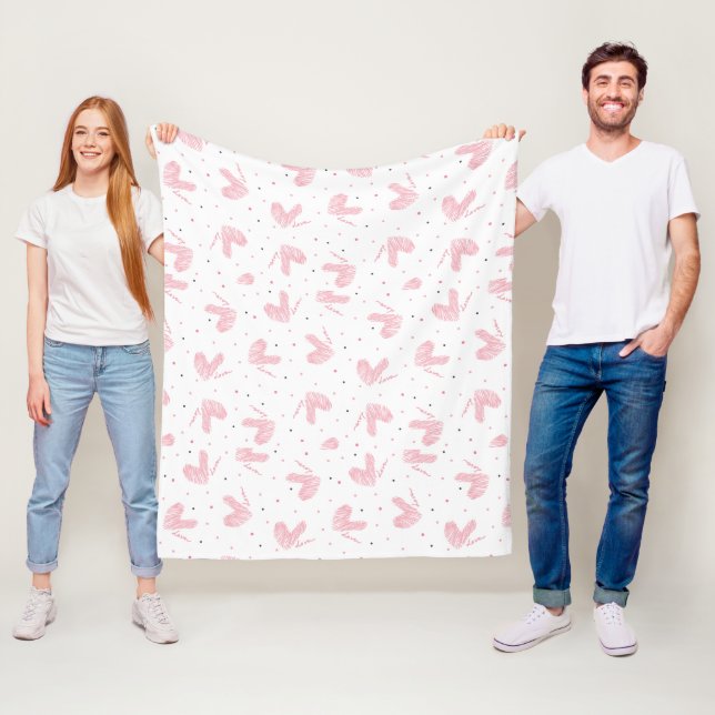 Couverture Polaire Main titrée Coeur mignon et amour (En situation)