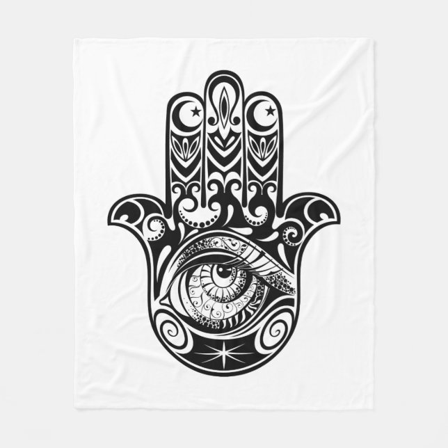 Couverture Polaire Main Zendoodle de Hamsa (Devant)