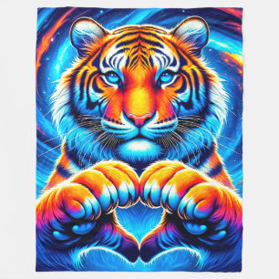 Couverture Polaire Mains de coeur de tigre