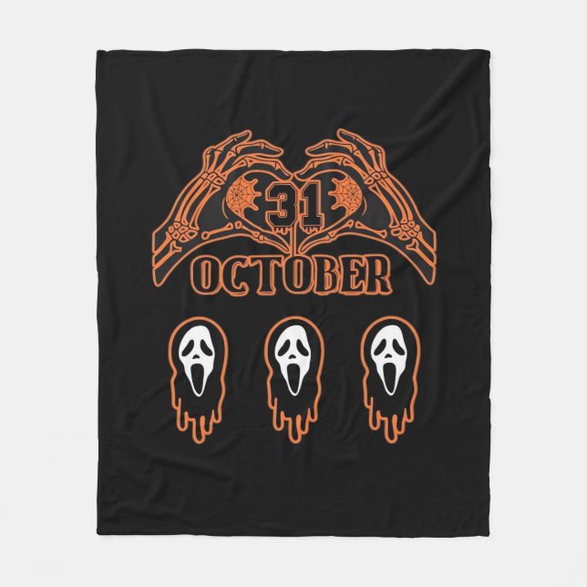 Couverture Polaire Mains De Squelette Pour Halloween Classique (Devant)