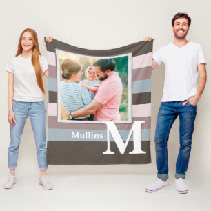 Couverture Polaire Maison agricole moderne Nom de famille Photo Monog