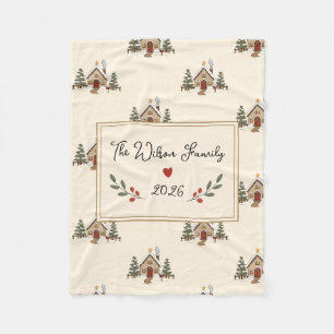 Couverture Polaire Maison de Noël Cosy Personnalisée