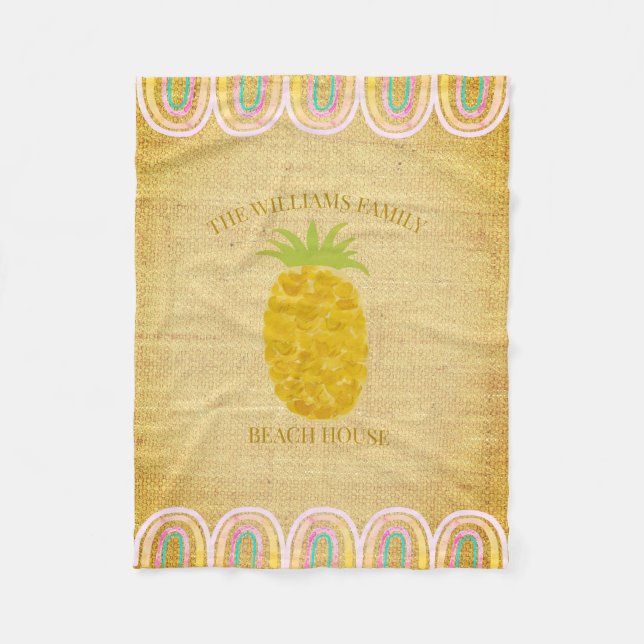 Couverture Polaire Maison de plage Ananas (Devant)
