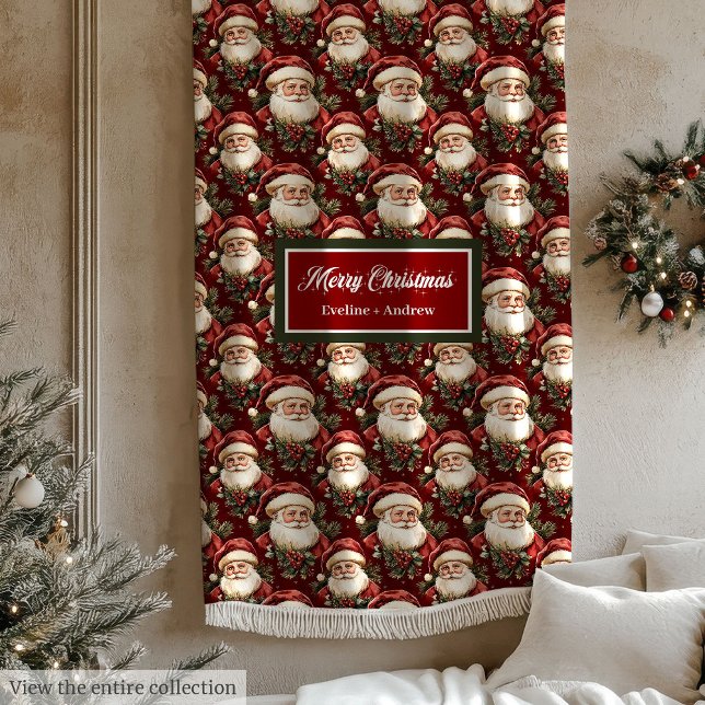 Couverture Polaire Maison de vacances tendance classique Santa Claus (Trendy Classic Santa Claus Holiday Blanket)