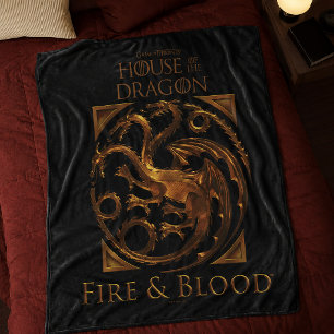 Couverture Polaire MAISON DU DRAGON Sceau de la Maison Targaryen
