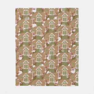 Couverture Polaire Maison en pain d'épices Camper rose