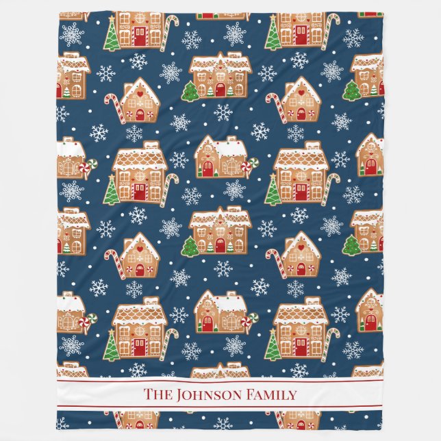 Couverture Polaire Maison en pain d'épices Noël (Devant)