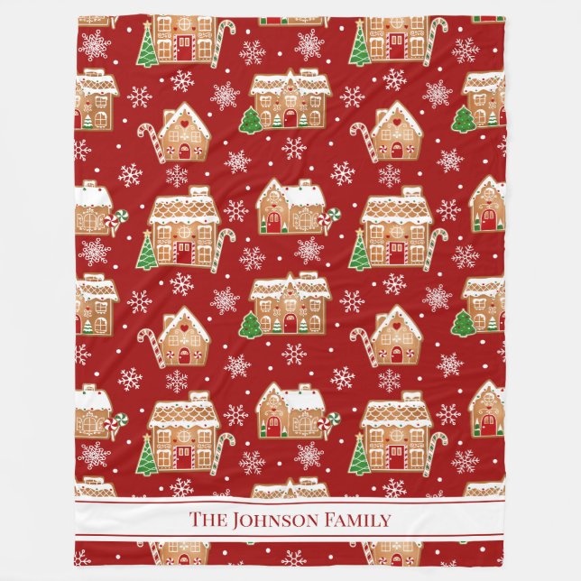 Couverture Polaire Maison en pain d'épices Noël (Devant)
