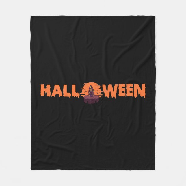 Couverture Polaire Maison Halloween (Devant)