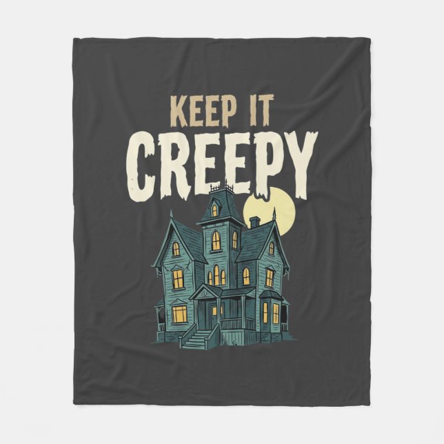 Couverture Polaire Maison Hantée Creepy Design Halloween_1 (Devant)