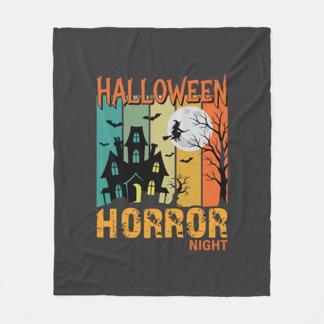 Couverture Polaire Maison hantée de la Nuit de l'horreur d'Halloween  (Devant)