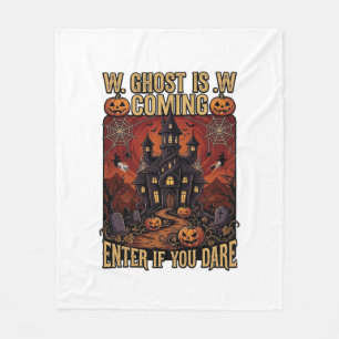 Couverture Polaire Maison hantée Halloween Fantôme arrive Citrouilles