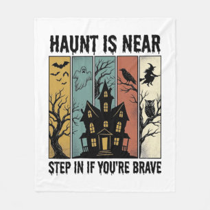 Couverture Polaire Maison Hantée Halloween Gravure Vintage Épouvantab