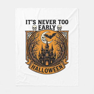 Couverture Polaire Maison hantée Halloween Jamais trop tôt Lune Chauv