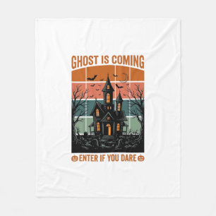 Couverture Polaire Maison Hantée Vintage Ghost Arrive Halloween Dé
