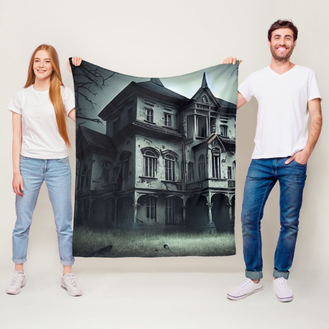 Couverture Polaire Maison haunted (En situation)