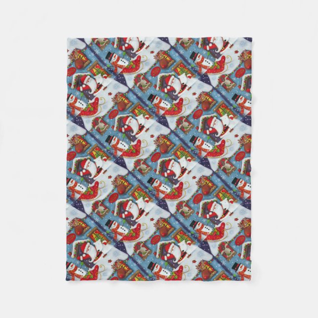 Couverture Polaire Maison père Noël (Devant)