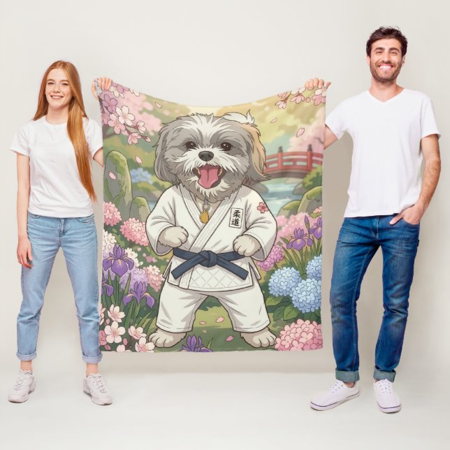 Couverture Polaire Maître de judo Shih Tzu (En situation)