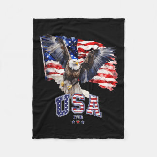 Couverture Polaire Majestic American Bald Eagle Avec Drapeau Américai