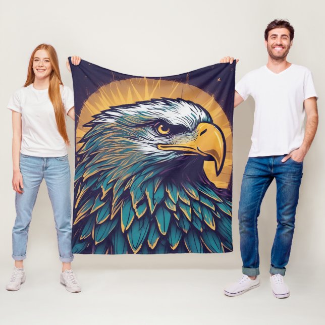 Couverture Polaire Majestic Bald Eagle (En situation)