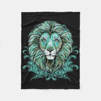 Couverture Polaire Majestic Lion Mane Art Détaillé - Lions Are The Be