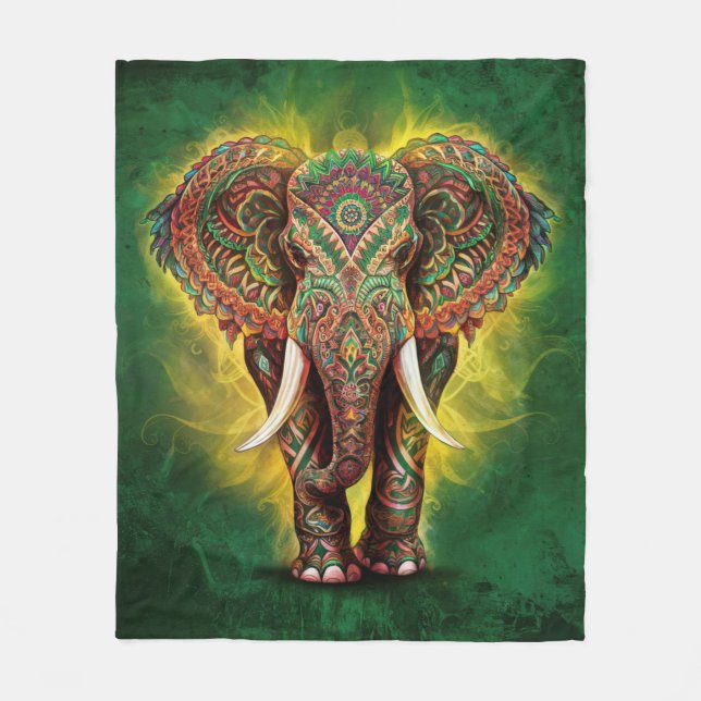 Couverture Polaire Majestic Mandala Elephant (Devant)