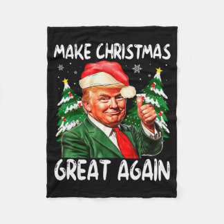 Couverture Polaire Make Christmas Great Again Funny Santa Trump 2025 