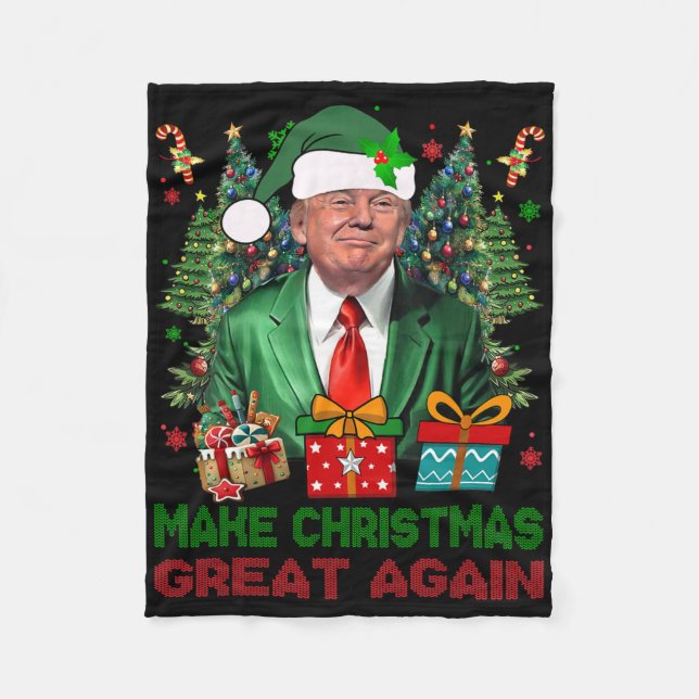 Couverture Polaire Make Christmas Great Again Xmas Funny Trump Pajama (Devant)