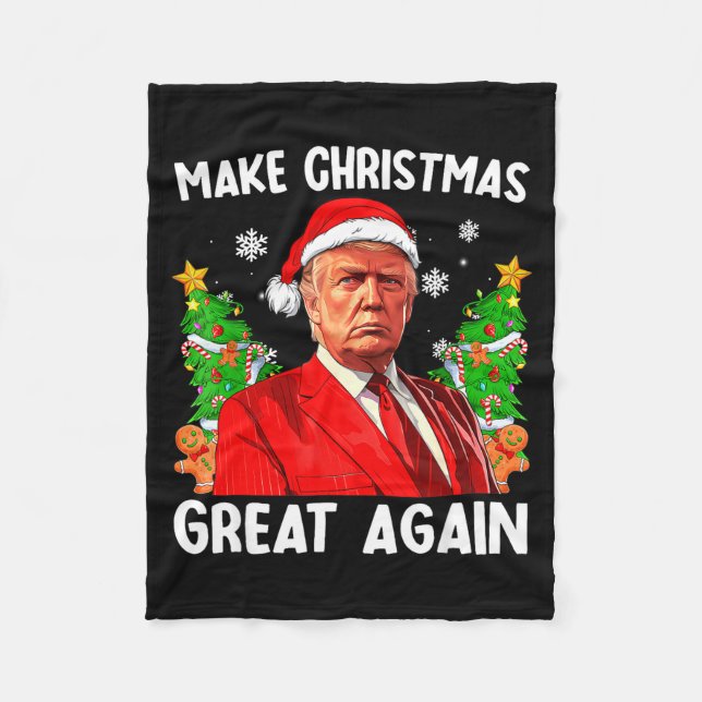 Couverture Polaire Make Christmas Great Again Xmas Funny Trump Pajama (Devant)