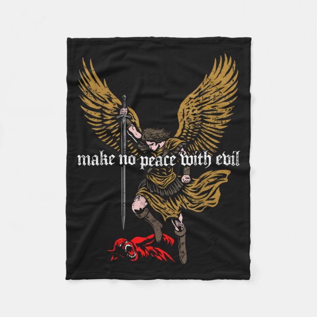 Couverture Polaire Make No Peace With Evil Archangel Michael Design  (Devant)