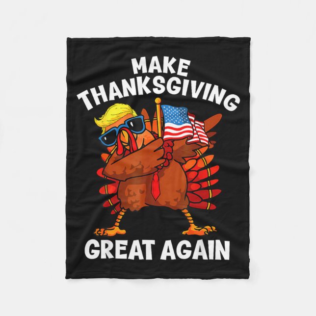 Couverture Polaire Make Thanksgiving Great Again Dabbing Turkey Trump (Devant)