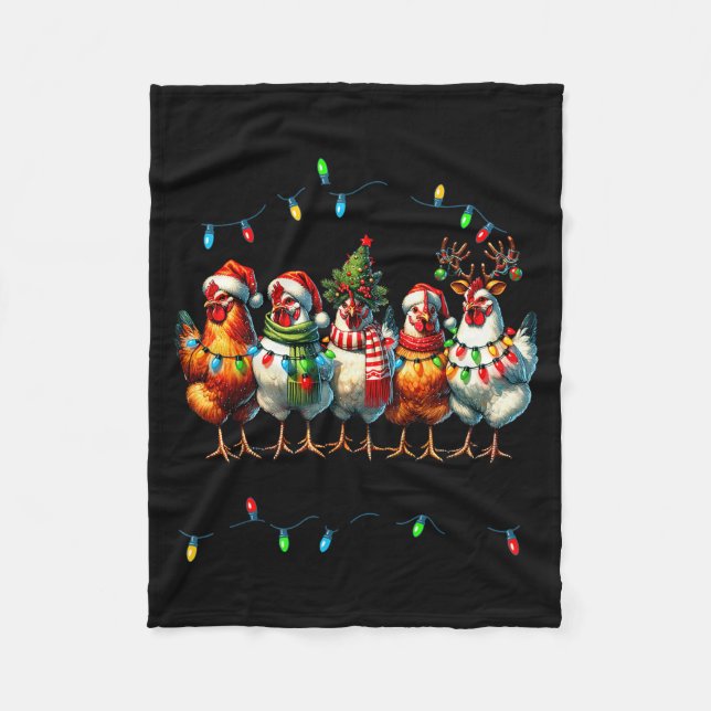 Couverture Polaire Making A List Chicken It Twice Christmas Xmas Chic (Devant)