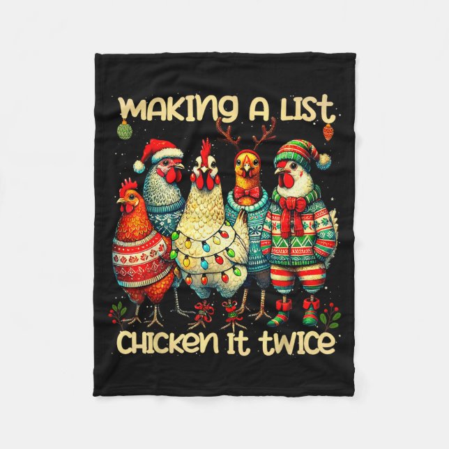 Couverture Polaire Making A List Chicken It Twice Funny Mama Chicken  (Devant)