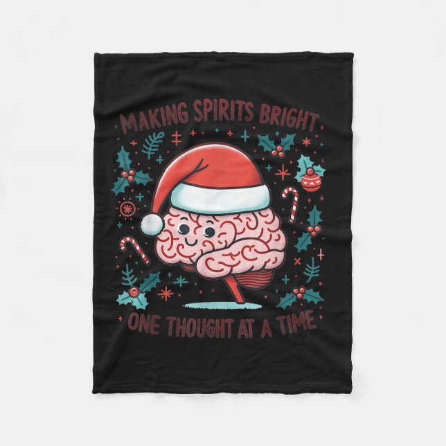 Couverture Polaire Making Srits Bright Funny Brain Christmas Mental H (Devant)