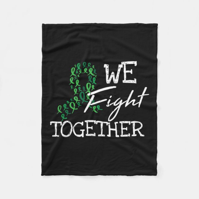 Couverture Polaire Maladie Ruban vert Famille Cadeaux de sensibilisat (Devant)