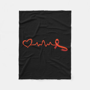 Couverture Polaire Maladie - Soin de sensibilisation au coeur Cadeau 