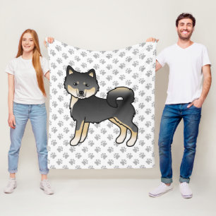 Couverture Polaire Malamute d'Alaska noir et feu Chien de dessin anim