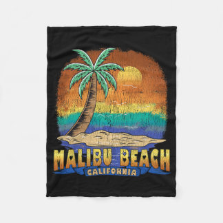 Couverture Polaire Malibu Beach California Vintage Souveni déprimé