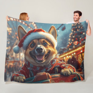 Couverture Polaire Malinois Belge Chien Montagnes Russes Noël