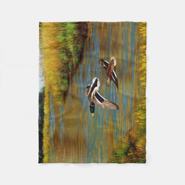 Couverture Polaire Mallard Canards en vol Turquoise (Devant)