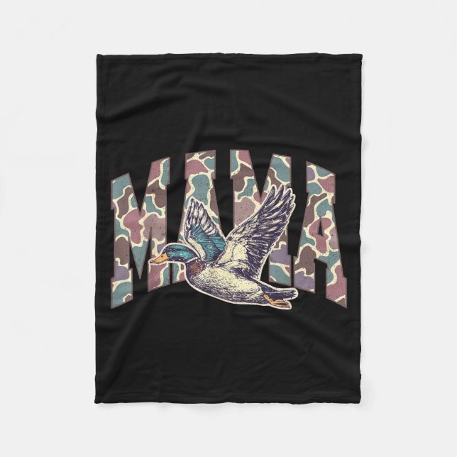 Couverture Polaire Mallard Duck Hunting Mama Retro Camouflage Daddy M (Devant)