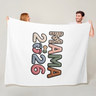 Couverture Polaire Mama 2026 Révélation de Bébé Nouveau-Né en Tricot