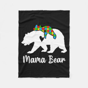 Couverture Polaire Mama Bear Amour Soutien Ours de la sensibilisation